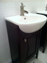 The vanities - small size for a small room. 